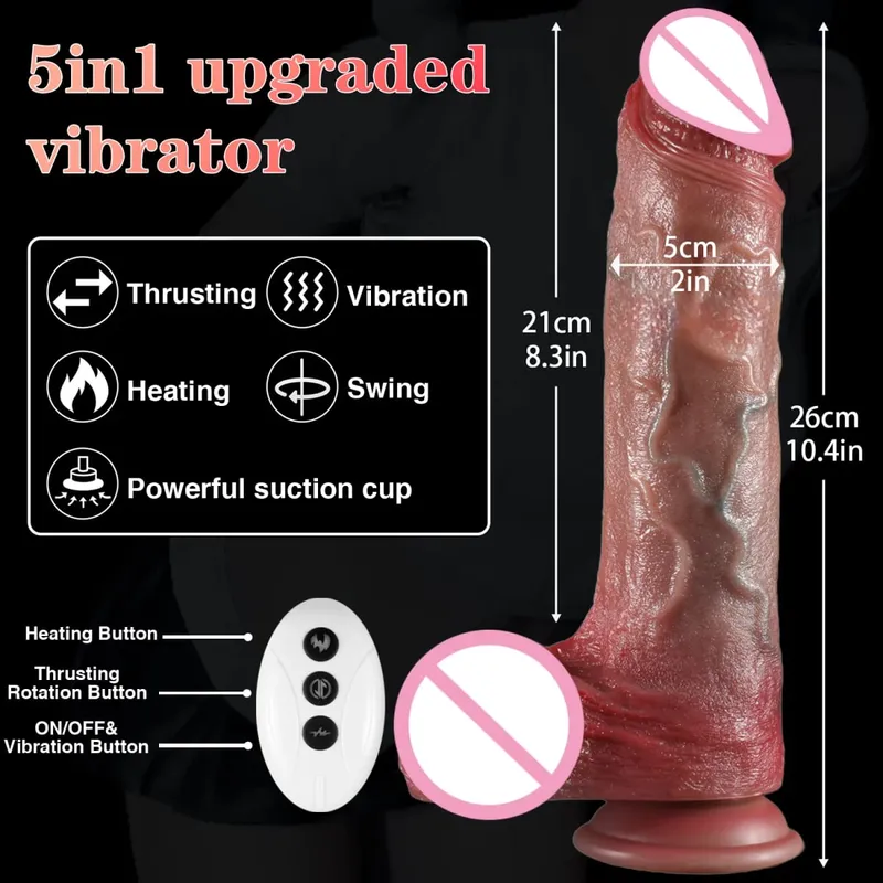 4 in 1 Thrusting Dildo Vibrator Remote Control Heating Tongue Licking Clitoris G-Spot Dick Sex Toys Vagina Adult Female Sex Shop