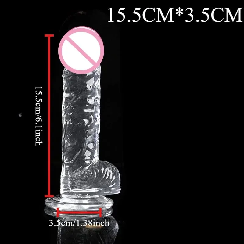 Transparent Soft Jelly Dildo Realistic Fake Dick Penis Sucker Butt Plug Sex Toys for Woman Men Vagina Anal Sex Toys