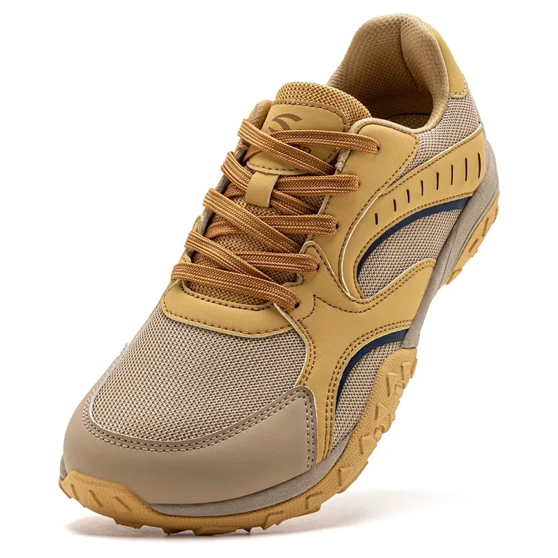 Unisex Wide Toe Hiking Sneakers Lace-Up Walking Shoes Outdoor Travel Artificial Leather Mesh Minimalist Sneakers — image 10