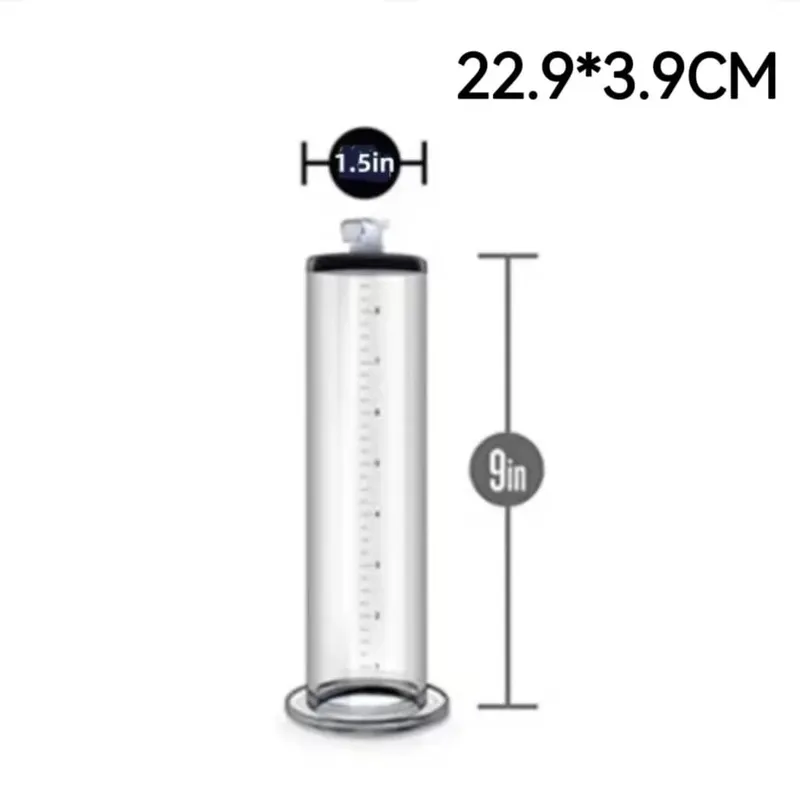 Manual Penis Vacuum Pump with Gauge Acrylic Male Enlargement Extender Trainer Masturbation Pump Adult Sex Toy Set for Men