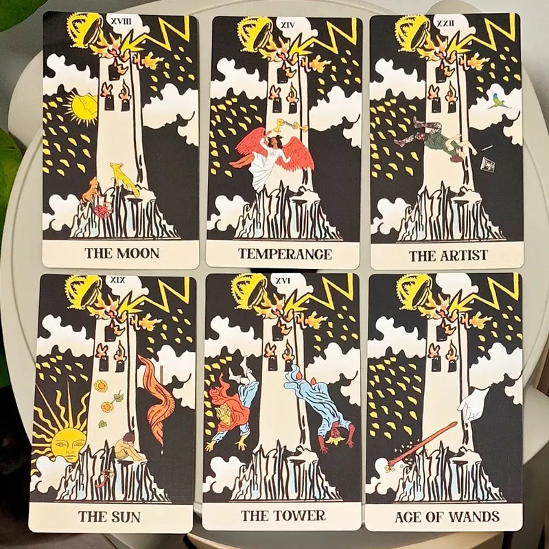 12*7cm Tower Takeover Tarot Deck sa Rigid Box Natatanging 79-Card Tarot Set para sa Transformation at Liberation Double-embossed