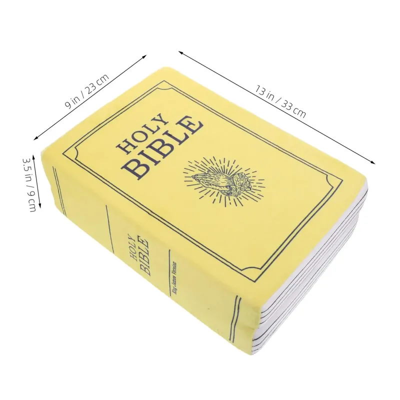 Bible Pillow Soft Cushion Book Shape Decorative Throw Pillow for Sofa Chair Bed Christian Home Bedroom Couch Accent