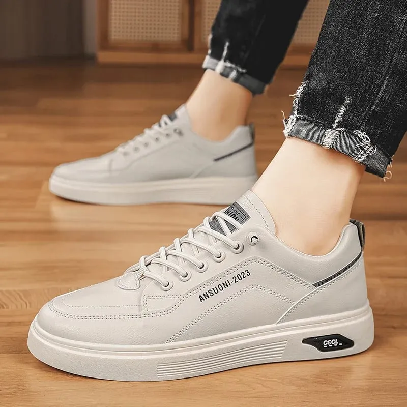 White Shoes Outdoors Leisure Sneakers Breathable Walking Shoes Flat Shoes Chaussure Homme Men's Casual Skateboarding Shoes — image 2