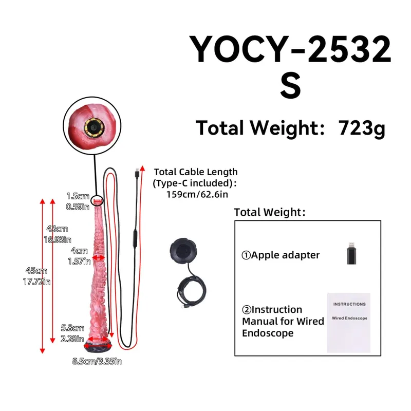 Silicone Long Anal Plug with Smart Endoscope Function G Spot Deep Stimulate Sex Toys Camera LED Light Body Exploration
