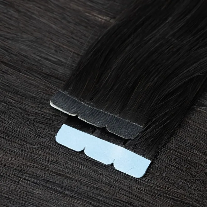 Mini Tape in Hair Extensions Human Hair 3x0.8cm Tiny Interface Tape Ins 360° Movement For Add Side Hair Volume Only 10pcs