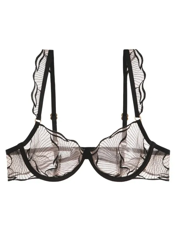 Pure Desire Christmas Minimizer Bra Sheer Mesh Large Bust Adjustable Soft Wires Anti-Sagging Elegant Lingerie UK Sizes MOYISU AB