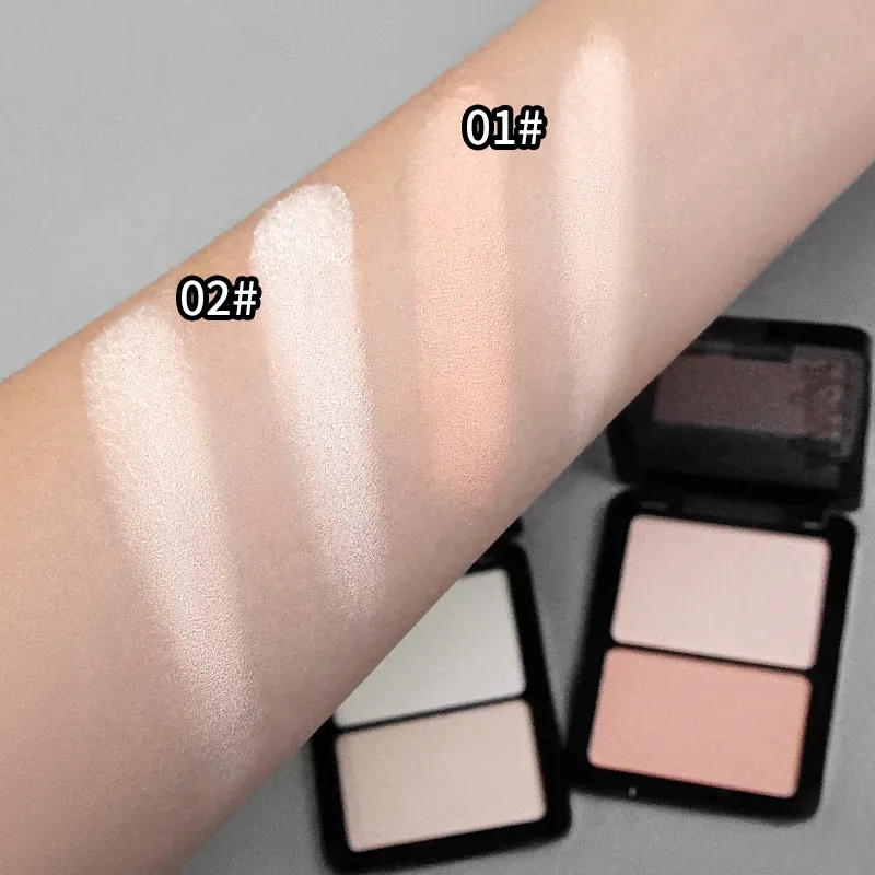 Dvoubarevný melír a pudr na oční stíny Jemný přírodní lehký matný finiš Oční stíny Soft Focus Rozjasňující make-up na obličej