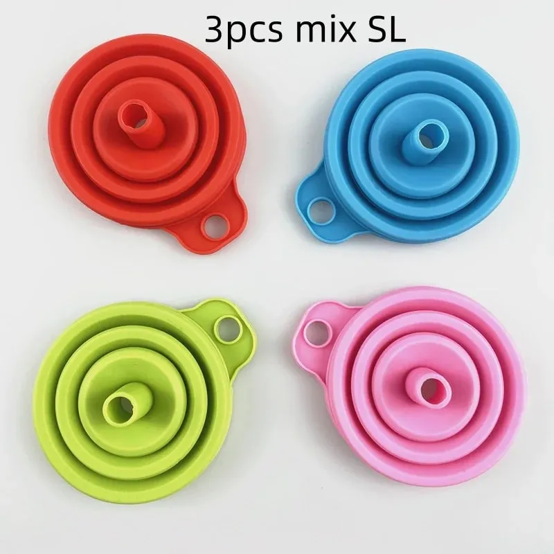 1/3/5/10 pcs S L พับซิลิโคนช่องทางสำหรับบรรจุขวดครัวซิลิโคนช่องทางพับ Gadgets ครัวน้ำมัน FILLER