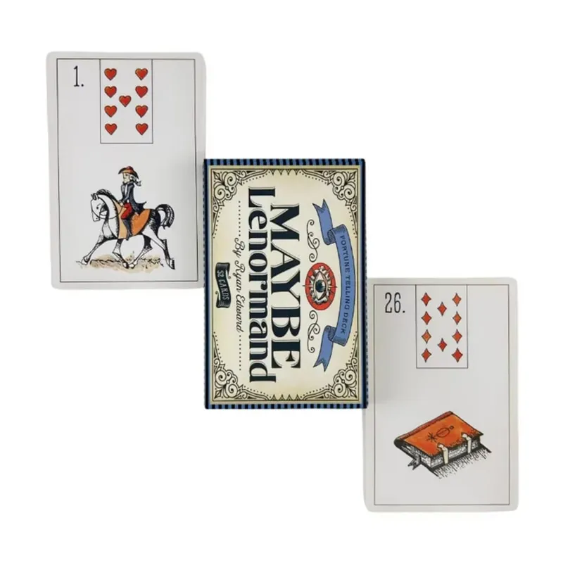Vielleicht Lenormand Oracle-Kartendeck für Familienfeiern. Hochwertige Wahrsagerei-Tarot-Deckkarten