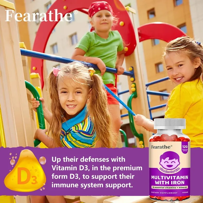 Kids Multivitamin Capsules - A C D3 K Zinc & B-Vitamins Nutritional Supplement for Growth Energy Immunity & Body Wellness