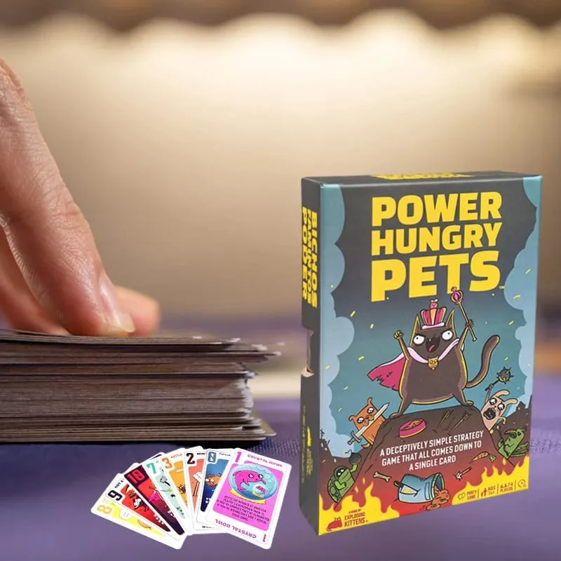 Family Gathering Power Hungry Pets Strategy Card Game Fun Board Game Cards