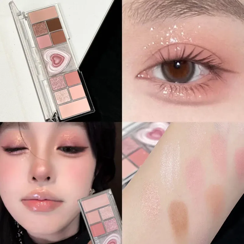 Palette per trucco occhi albicocca a 12 colori Palette per ombretti a bassa saturazione Palette perlescenti opachi luccicanti Colore terra Ombretto Bellezza