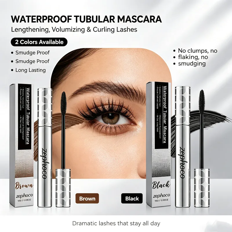 3D Black / Brown Mascara Waterproof Curled Eyelashes Fast Dry Eye Lashes Brush Beauty Makeup Beauty Lengthening Eye Cosmetics