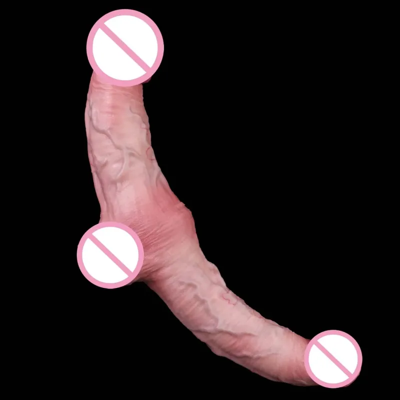 Realistic Dildo Double Side Buttplug Couple Buttplug Soft Silicone G-spot Stimulator Anus Dilator Dual End Penis Sex Toy