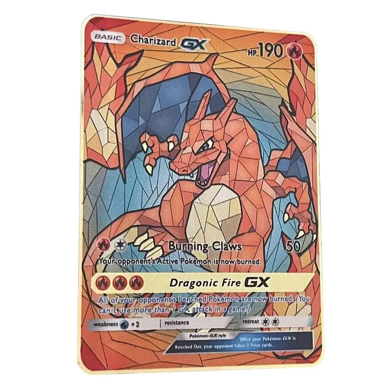 Pokemon Card Vmax Metal Pokémon Letters Pikachu Gx Mewtwo Charizard Vstar Anime Games Toys Golden Iron Playing Cards Kids Gifts — image 22