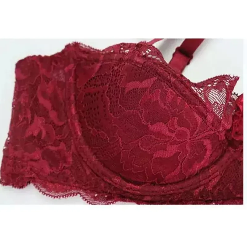 Popular Pure Desire Lace Bra Set 32‑38AB Underwire Large Bust Minimizer Push Up Side Support Lingerie For Young Girls Daily Wear — image 5
