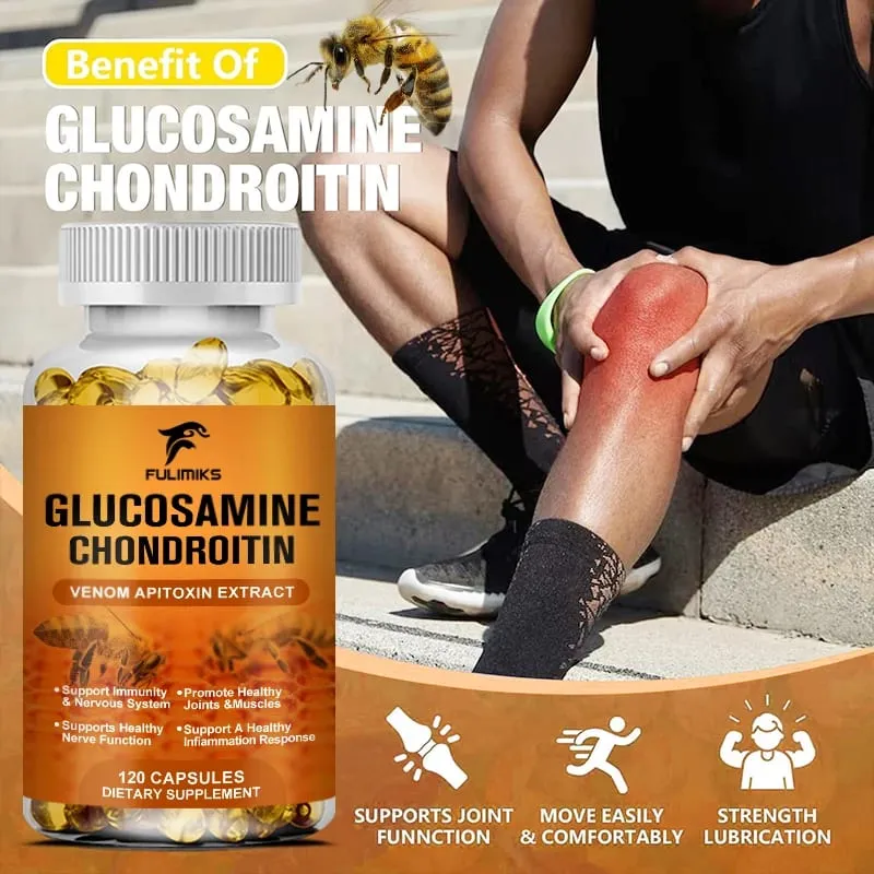 Glucosamine 1500 mg Chondroïtine 1200 mg Capsules extra-fortes Soutien des articulations Supplément de soutien immunitaire antioxydant pour adultes — image 3