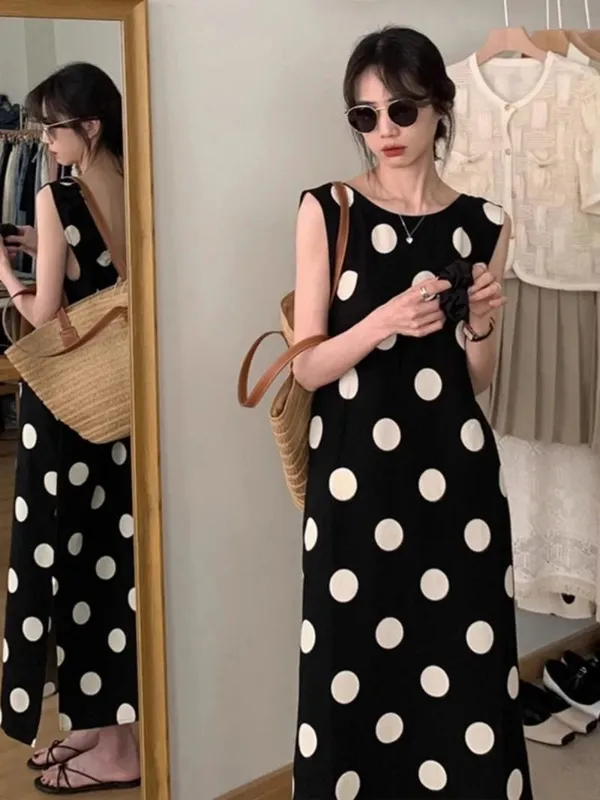 plus Size Casual Lazy Style Design Long Loose Cover up Backless Dress 300 Pounds Vest Skirt for plus Size Women Summer Wear