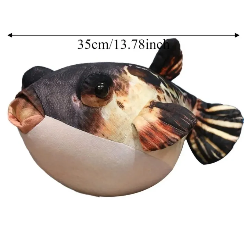 Stuffed Animals Simulation Puffer Fish Plush Toy Sofa Decorative Sleeping Doll Puffer Fish Plush Pendant Back Cushion 20cm