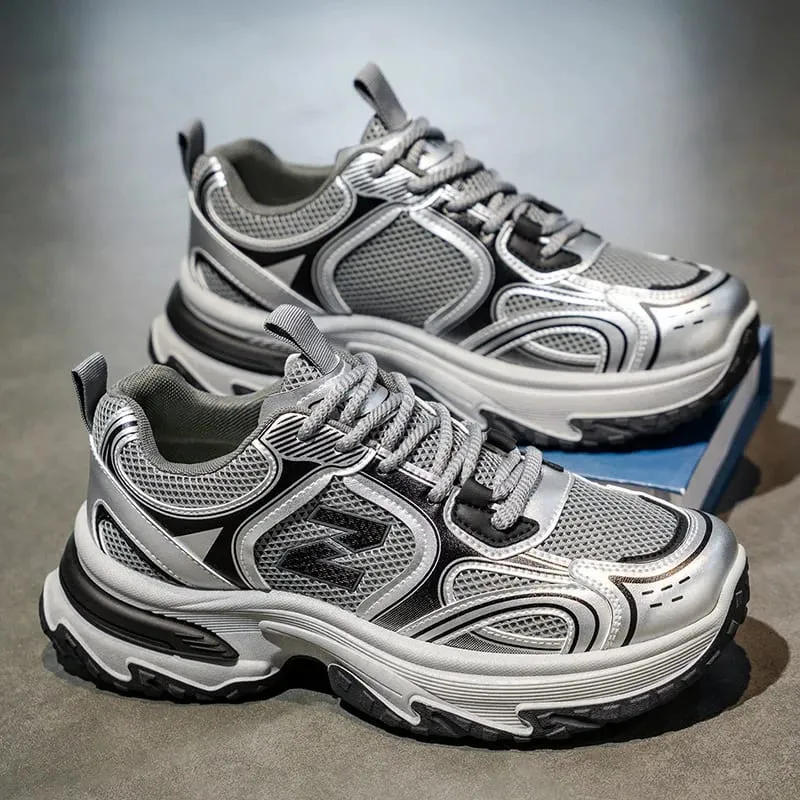 2025 New Thick - Soled Height - Increasing Men's Sneakers Retro Style Mesh Breathable Versatile Casual Shoes