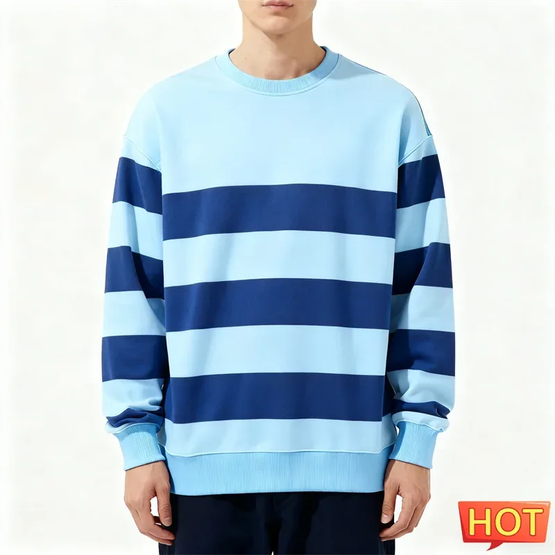 Sweat-shirt graphique à rayures simples pour hommes, tendance, manches longues, imprimé en 3D, laid, décontracté, surdimensionné, hauts — image 10