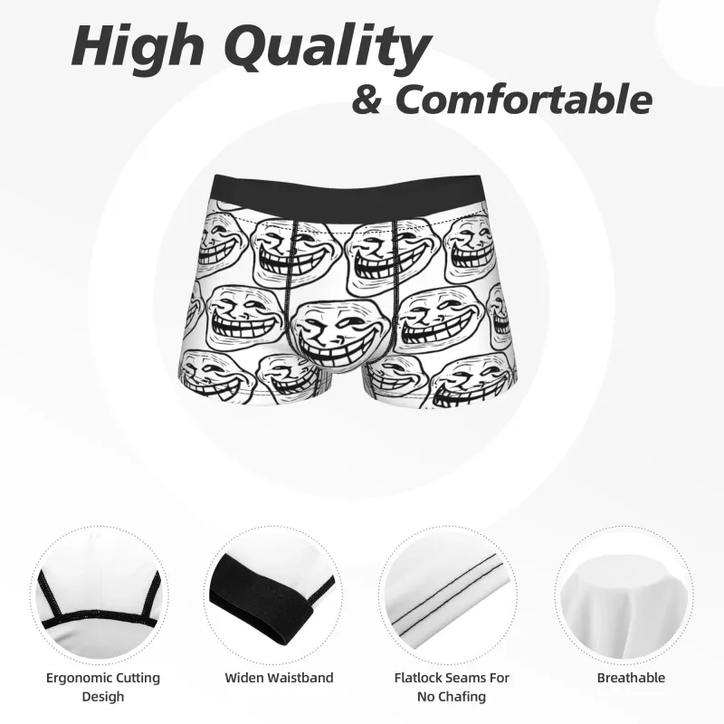 Rage Comic Trollfac Trunk Funny Anime Pouch Underwear Hot Sale Pattern Boxer Brief Comfortable Men Underpants Plus Size