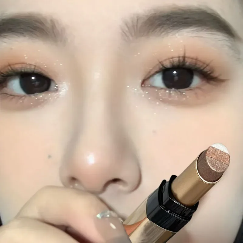 Three Color Gradient Pearlescent Eye Shadow Stick Water&Sweatproof Non-smudge Three Dimensional Natural Lazy Eye Shadow Pen