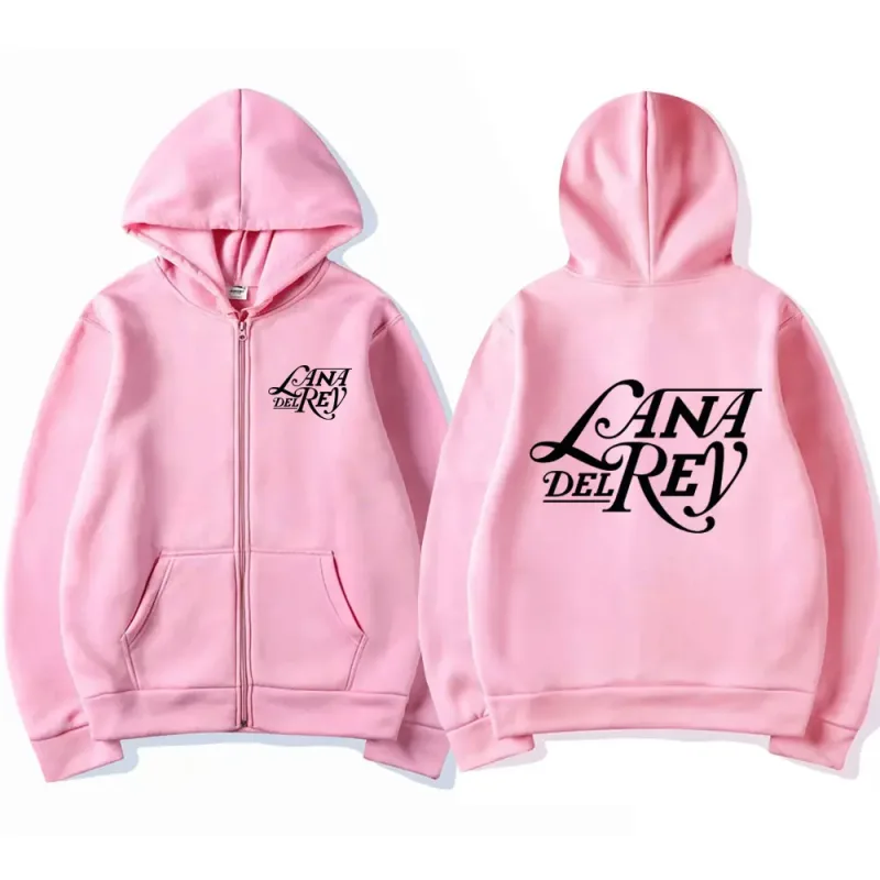 Lana Del Rey Logo graphique sweat à capuche avec fermeture éclair hommes femmes Vintage surdimensionné sweat zippé mode polaire vestes à capuche Streetwear — image 13