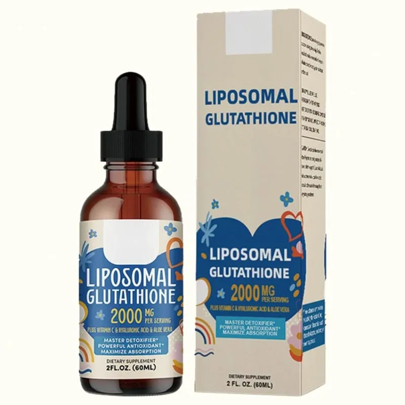 Liposomal Glutathione Liquid Drops 1500mg with Vitamin C Hyaluronic Acid & Aloe Vera for Beauty Glow and Hydration Support