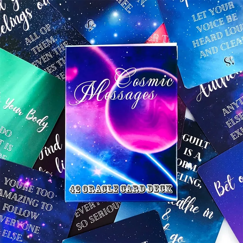 NEW Cosmic Messages Oracle Cards Deck A 42 Oracle Cards Twin Flame Love Message Prophecy Divination Cards Game Board Game