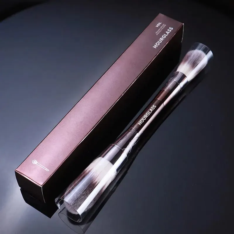 1pc Hourglass Powder Contour Makeup brushes Foundation Blusher Make up brush metal handle Concealer Bronzer high end with box