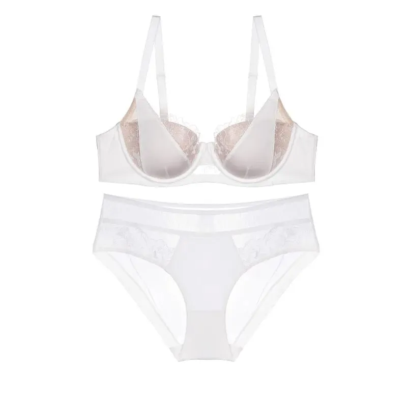 New Lace Push Up Bra Set Large Bust Minimizer & Lifting Side Support Reduces Armpit Fat Anti-Sagging Thin Wireless BANERDANNI