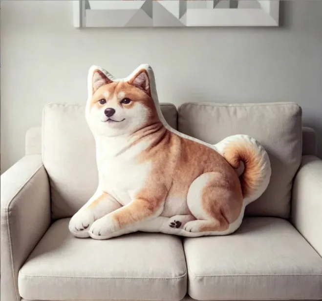 3D printed simulation dog pillow funny pet shaped pillow living room bedroom soft decoration personalized holiday gift