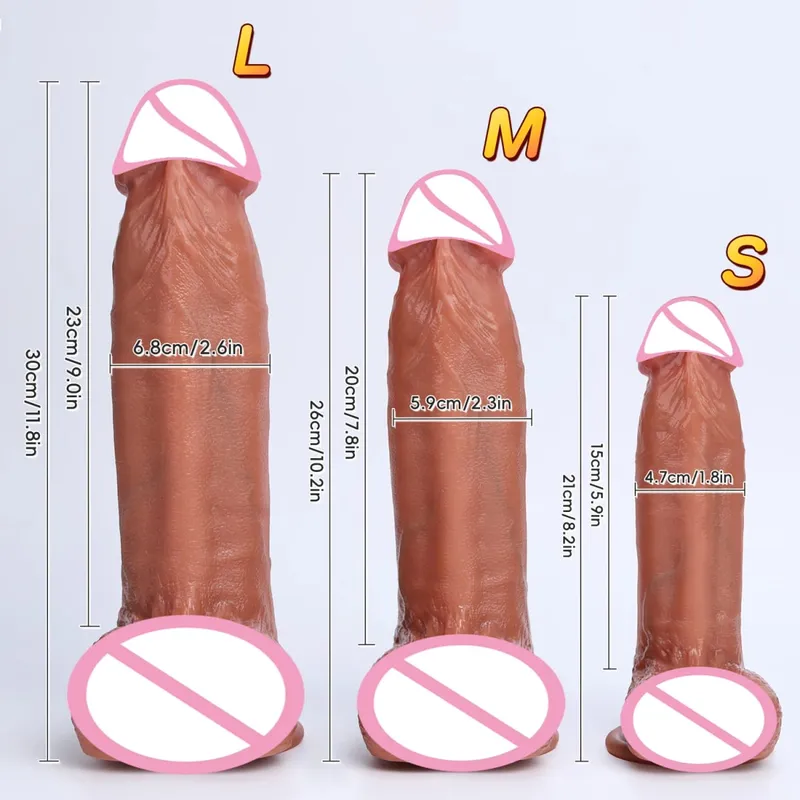 3ขนาดสมจริงXXLหนาอวัยวะเพศชายซิลิโคนDildoอวัยวะเพศชายช่องคลอดMasturbationดูดถ้วยDickผู้หญิงAnal Sex Toys 18