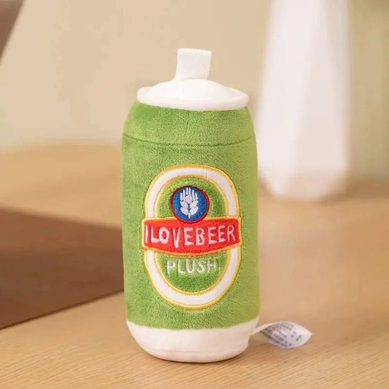 11~19cm Cute Beer Glass Bottle Drink Can Beer Barrel Plush Pillow Stuffed Kawaii Humanoid Plushie Party Prop Man Gift