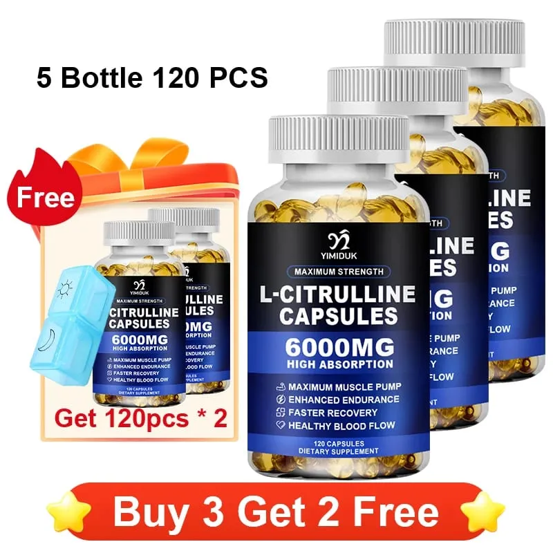 Pure L-Citrulline Capsules Support Circulation Energy Vitality Extend Workout Workout Endurance & Exercise Muscle Recovery