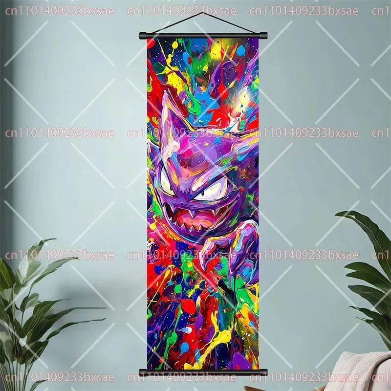 Anime Pokémon Gengar Charizard Kyogre Gyarados Mewtwo Rayquaza Cool Poster Hanging Scroll Painting Birthday Holiday Party Gift