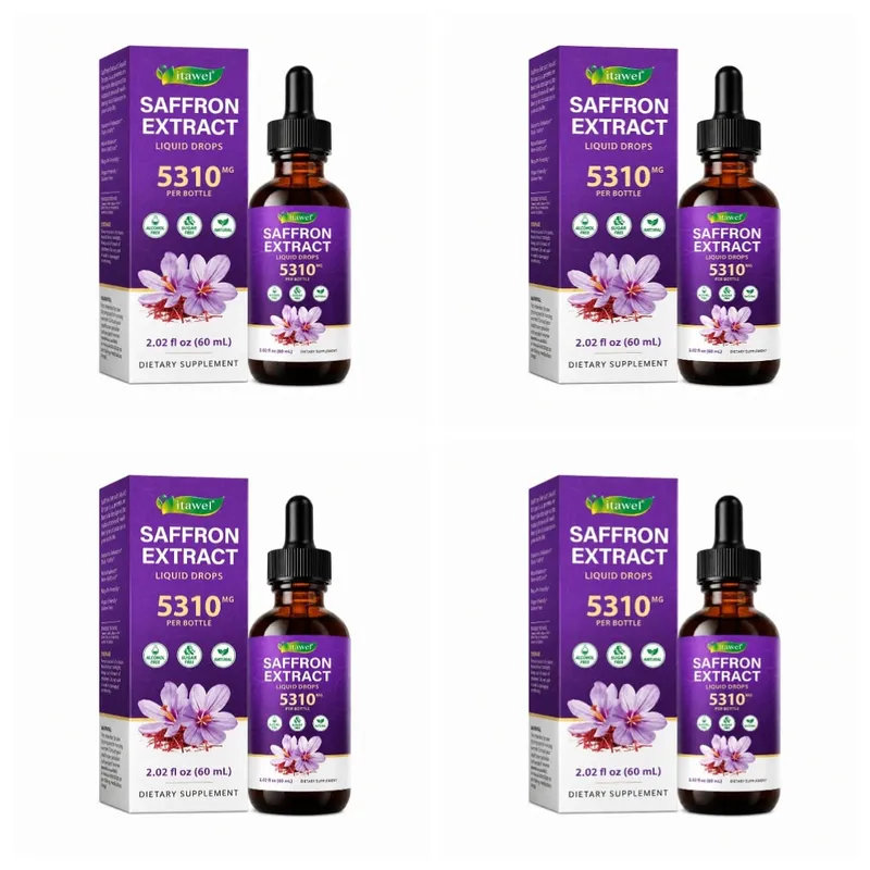 Saffron Extract Liquid Drops 117mg per Serving for Antioxidant Balanced Mood Healthy Sleep & Premenstrual Comfort Support 60ML