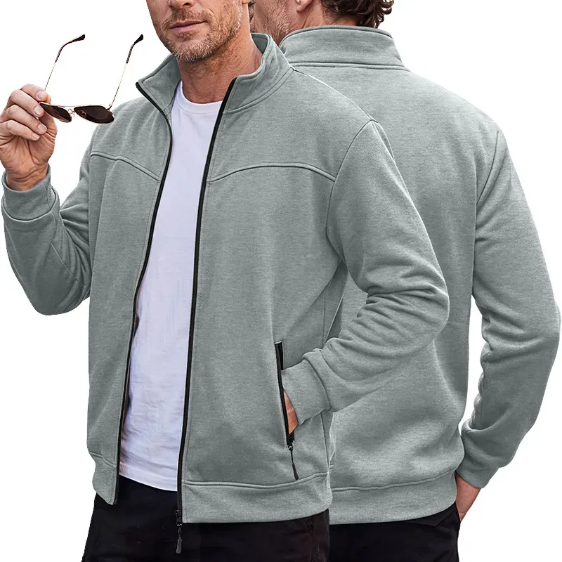 Four Seasons men's full-zip soft-shell jacket with stand-up collar, side pockets, long sleeves and relaxed casual style — image 24