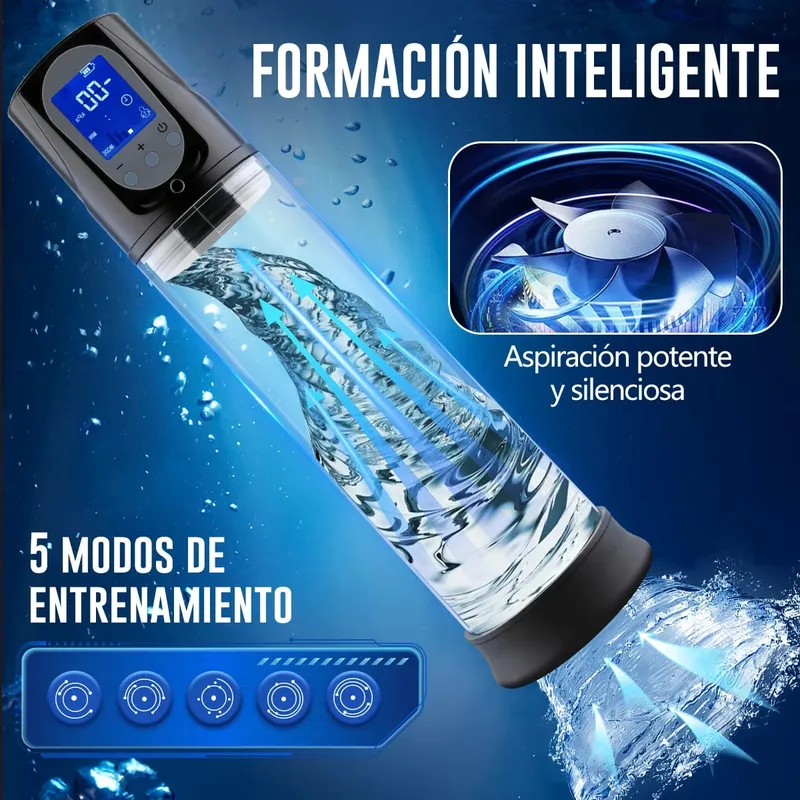 Electric Vacuum LED Display Penis Pump Men's Sex Toy Penis Extender 6 Sucking Modes RechargeableTraining Penis Extension