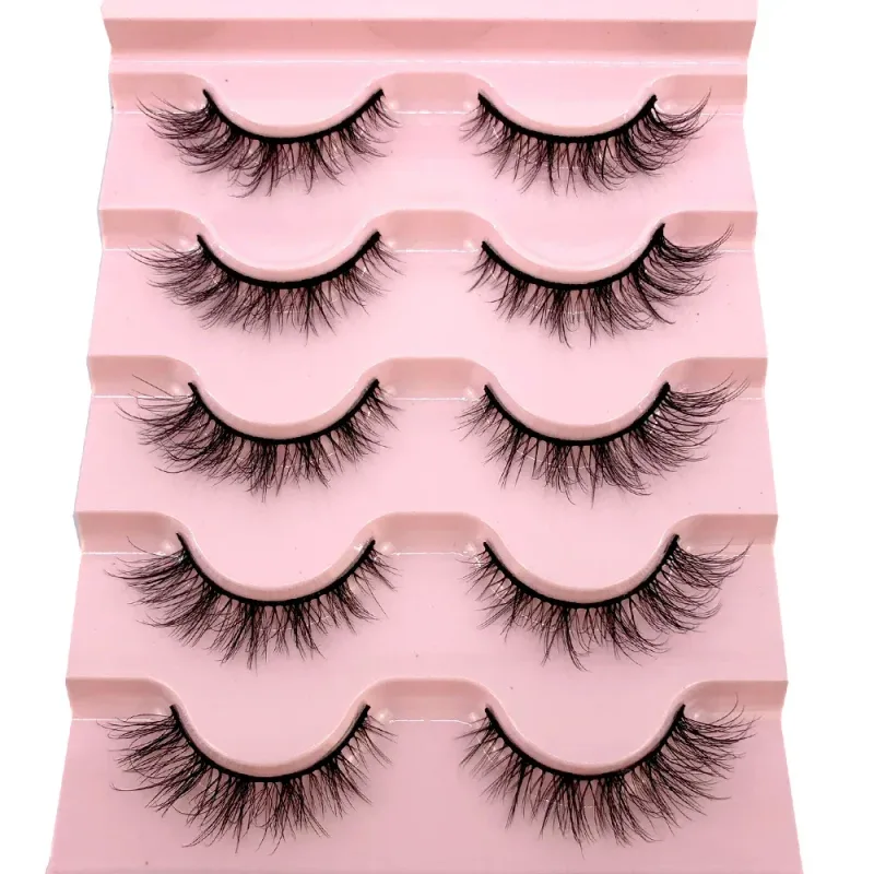 New Cat Eye Lashes 5/7/10 pairs 3D Faux Mink Eyelashes Winged Fluffy Fake Lashes Soft Natural long Full Strip Lash Make