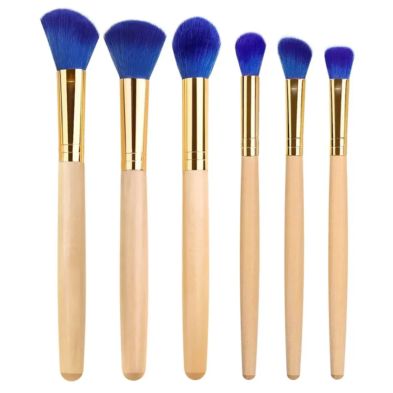 6pcs Makeup Brushes Set for Women Cosmetic Concealer Eyelashes Blush Loose Powder Eyeshadow Soft Fluffy Blending Beauty Tools