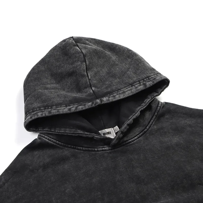 Hit Me Sweat à capuche délavé dur et doux vintage en coton pour homme et femme - Sweat-shirt gothique ample et décontracté - Manteau Y2K unisexe