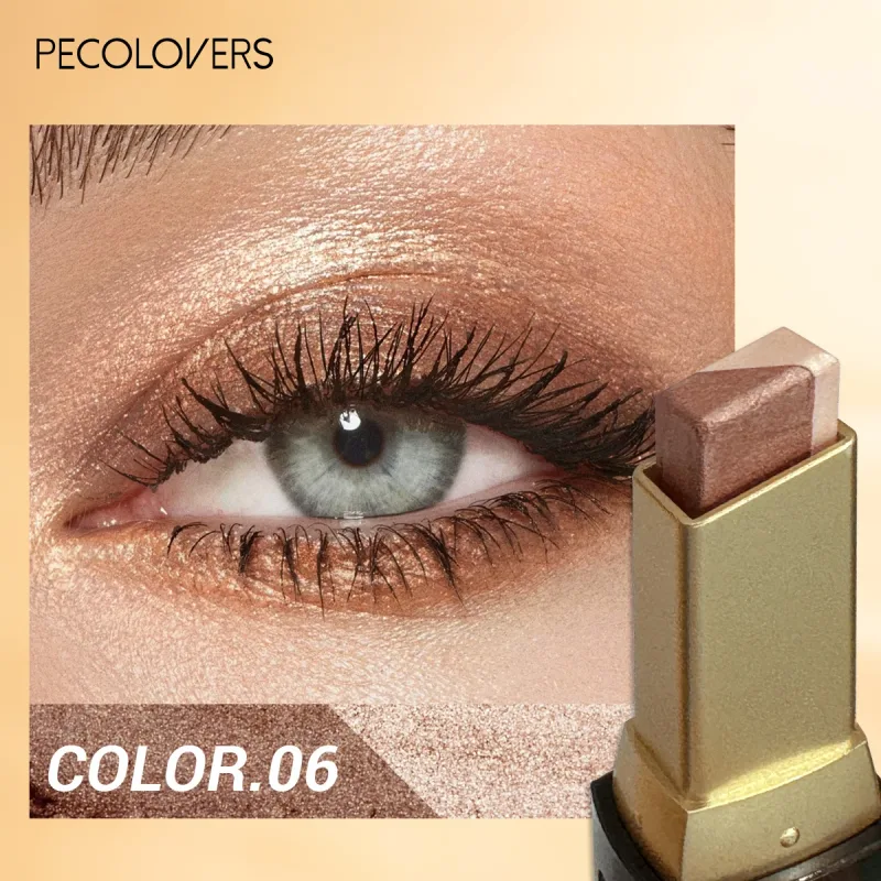 1Pc Dual-Color Eyeshadow Stick Blendable Eye Color For Daily Makeup Brown And Pink Cosmetic Eye Makeup Product
