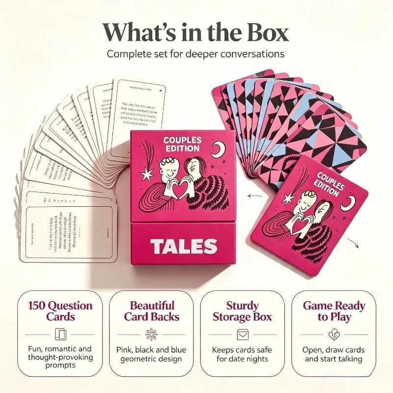 Couples Edition 150Pcs Conversation Cards Couple Dating Night Game Romantic Question Card Gift for Anniversary Valentine