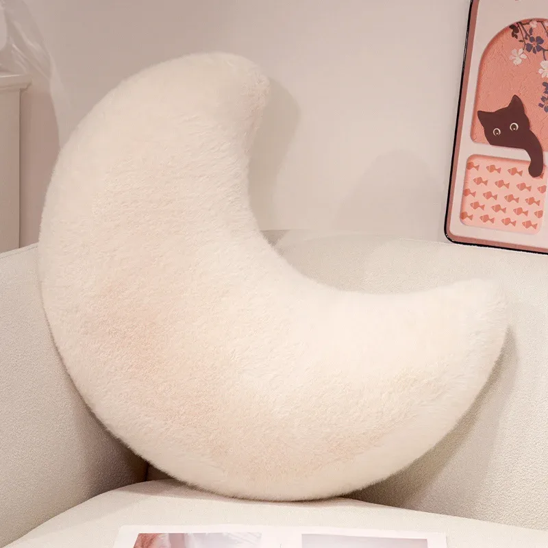 Moon Throw Pillows Soft Moon Shaped Pillows Plush Floor Cushions Middle Eastern Muslim Festival Home Bedroom Eid Al Fitr — image 10