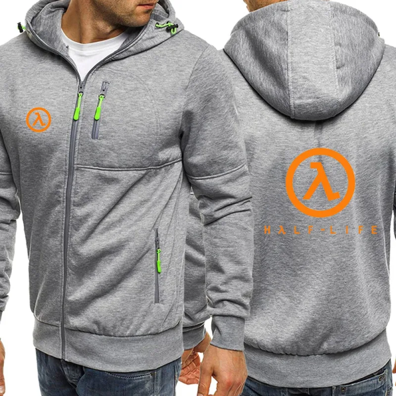 2025 Spring And Autumn Half Life Game 1998 Print New Men's Three-Color Cotton Hoodies Zipper Leisure Harajuku Coat — image 3