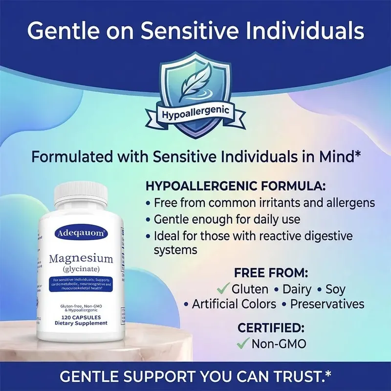 High Absorption Magnesium Glycinate Capsules – Dietary Supplement for Calm Support & Sleep for Adults