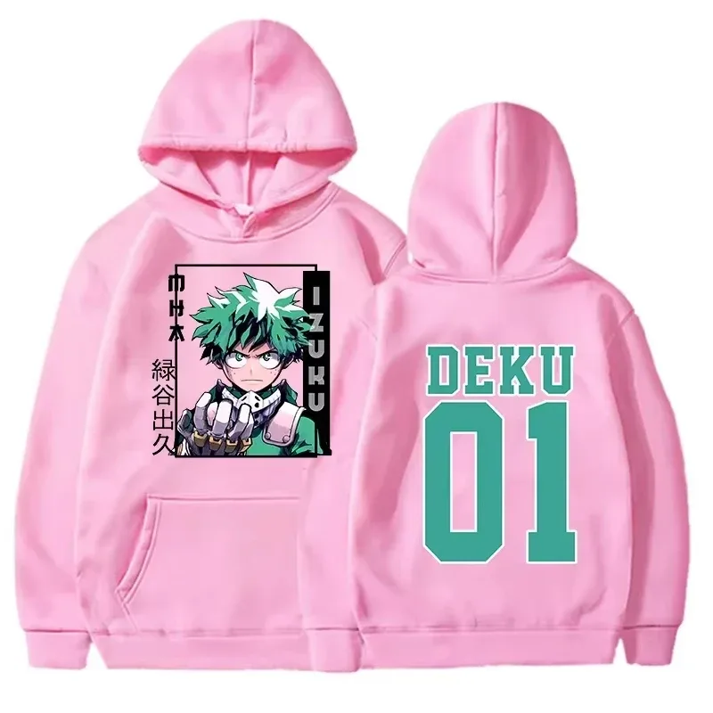 Sweat à capuche My Hero Academia Deku Anime Streetwear imprimé graphique unisexe hommes femmes surdimensionné pulls décontractés à manches longues