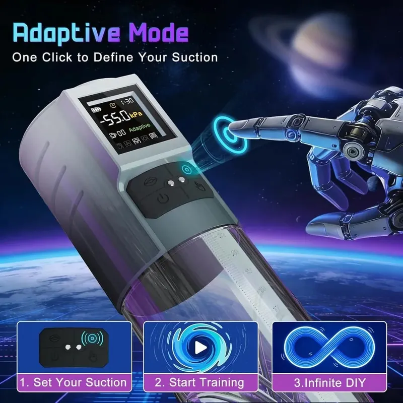 Electric Male Penis Pump Vacuum Sucking 9 Training Mode Penis Trainer Magnify Endurance Delay Ejaculation Adult Sex Toys for Men